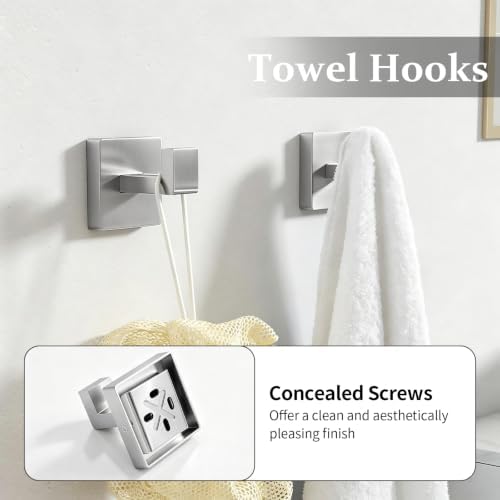 STWWO 10-Piece Bathroom Accessories Hardware Set Brushed Nickel
