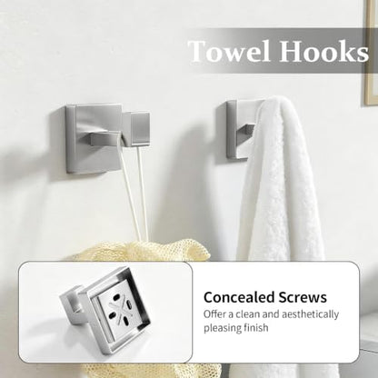 STWWO 10-Piece Bathroom Accessories Hardware Set Brushed Nickel