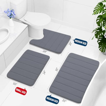 Buganda Memory Foam Bath Mat 55 x 24, Ultra Soft Absorbent Bathroom Rugs