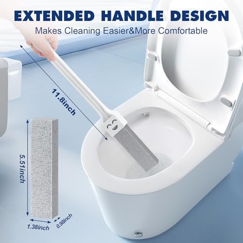 Navona 12 Pack Toilet Cleaning Pumice Stones with Extra Long Handle