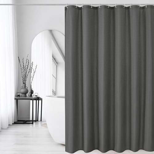 Gibelle Small Stall Charcoal Grey Fabric Shower Curtain, 36 x 72