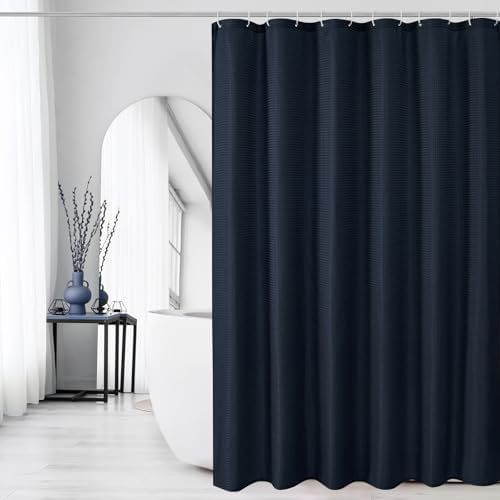 Gibelle Long 230GSM Heavy Duty Navy Blue Shower Curtain, 72 x 78