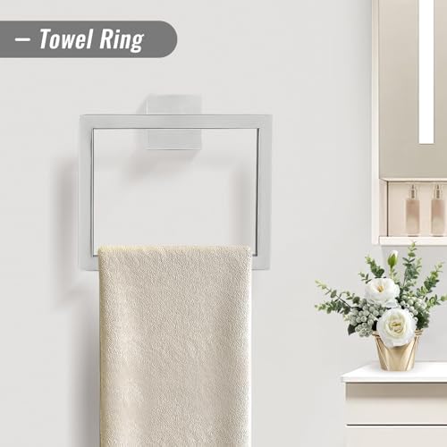 YACVCL Towel Bar Set, 5 Pieces Bathroom Hardware Set Brushed Nickel Bathroom Accessories, SUS304 Stainless Steel Towel Racks Holder Set Wall Mounted 23.6 Inch