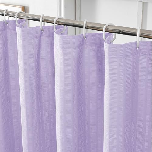 Aiyufeng Light Purple Shower Curtain for Bathroom, Embossed Textured Fabric Shower Curtain for Bathroom - Soft Cloth & Hotel Spa, Machine Washable, 72X96,Light Purple