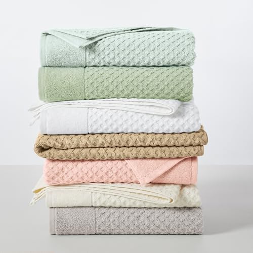 Great Bay Home Oversized Bath Sheets - 100% Cotton 2 Pack 68x35 Extra Large Towel - Absorbent, Durable, Quick-Dry Towels for Bathroom (Pale Green)