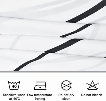 Striped Shower Curtain for Bathroom, White Black, 72" W x 84" L