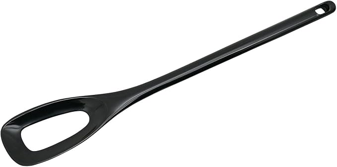 Hutzler 12-inch Melamine Blending / Mixing Spoon with Hole, Black
