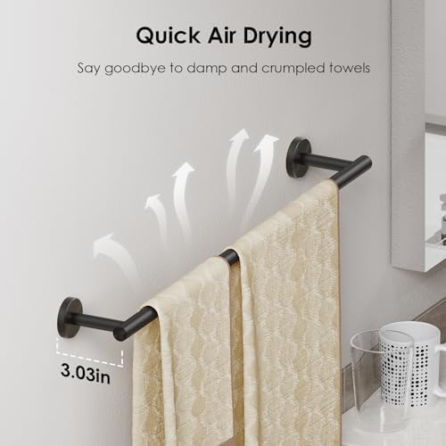 FORIOUS Bathroom Accessories, 5-Piece Bathroom Hardware Set - 24" Towel Bar