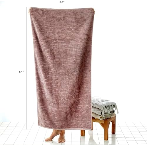 SKL Home CloudSoft 100% Cotton Luxury 4-Piece Bath Towel Set, Soft Plum