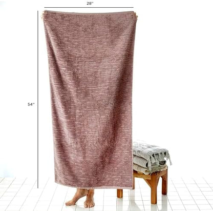 SKL Home CloudSoft Bath Towel, 100% Cotton Luxury, Soft Plum