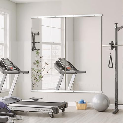 Home Gym Mirror for Wall, 56x28x2PCS Frameless Full Length Mirror, Silver