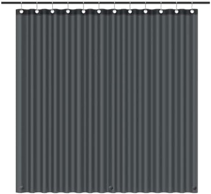 EHZNZIE Dark Grey Shower Curtain Liner 72x72, PEVA Waterproof Bath Curtain, No Chemical Smell, 3 Weighted Magnets, Durable with Rustproof Metal Grommets