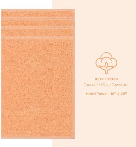 American Soft Linen 100% Cotton Luxury Turkish Towels, 4 PC Hand Towel Set