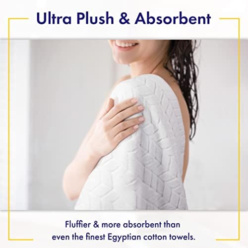 Alusa Home Ultra Soft & Stylish 700 GSM Luxury Bath Sheets | Pack of 2 | Extra Large 35x70 Inches | 100% Zero-Twist, Long-Staple Cotton | Remarkably Absorbent (White)