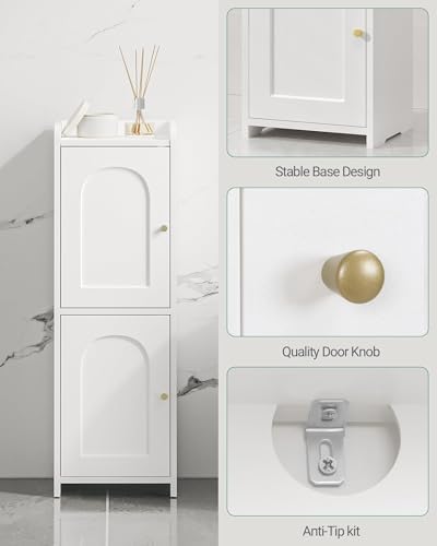 Hzuaneri Bathroom Storage Cabinet, Small Corner Floor Cabinet with 2 Doors