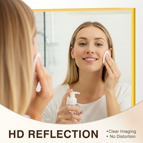FICTOR Bathroom Vanity Mirror for Over Sink, 60" x 36", Gold