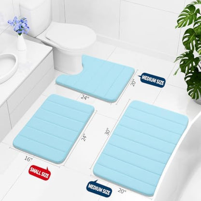 Buganda Memory Foam Bath Mat 70 x 24, Ultra Soft Absorbent Bathroom Rugs