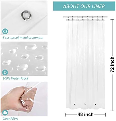 Mrs Awesome 48x72 Stall Size Shower Curtain Liner Clear