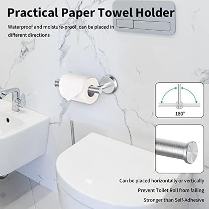Newfun 10Pcs Brushed Nickel Bathroom Hardware Set - Includes 24&18inch Towel Bar, Robe Hook, Toilet Paper Holder, 2 Pack 5 Piece Bathroom Accessories Set Stainless Steel Wall Mounted