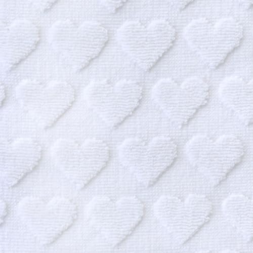 SKL Home Heart Jacquard Hand Towel Set-2pc, 100% Turkish Cotton, White