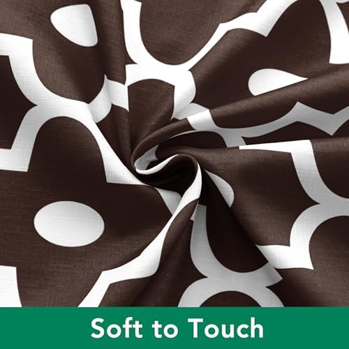 Fabric Modern Shower Curtain-Brown and White Shower Curtains for Bathroom