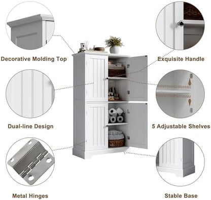 ChooChoo Bathroom Floor Cabinet with Adjustable Shelves