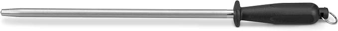 Knives Sharpener Knives Sharpening Honing Rod ALLWIN HOUSEWARE Knives Carbon Honing Steel for Chef Knives Daily Edge Maintenance Non‑Slip Handle with Anti‑Slip Metal Tip for Kitchen Cooking Gift