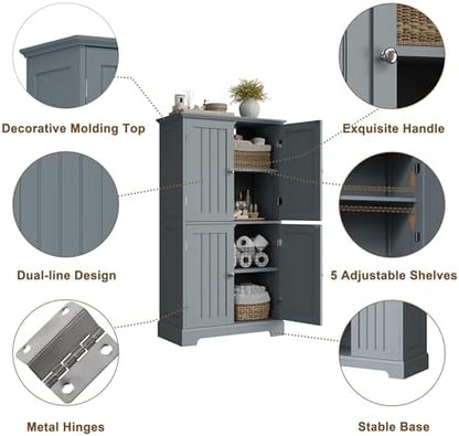 ChooChoo Bathroom Floor Cabinet with Adjustable Shelves