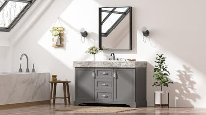 Keonjinn 24x30 Inch Matte Black Bathroom Mirror for Over Sink, Rectangular