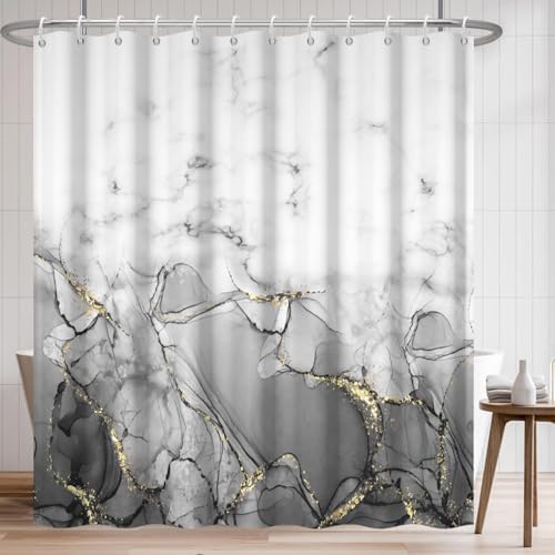 Gray Extra Long Waterproof Shower Curtain 72x96 inches