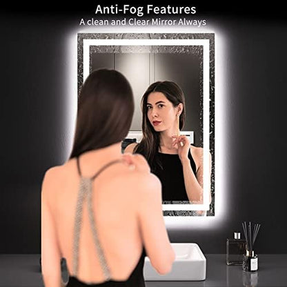 LOAAO 24"X32" LED Bathroom Mirror with Lights, UL Listed