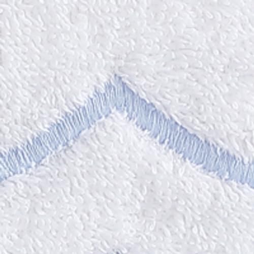 Peri Home 100% Cotton Hand Towel for Bathroom, Embroidered, Soft & Absorbent, 500 GSM, 1 Piece, 16" x 27", White with Blue Scallop