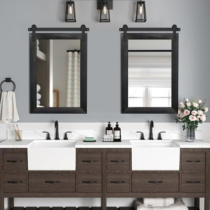 COGOOD Farmhouse Bathroom Mirrors for Over Sink - 30 x 22 Black