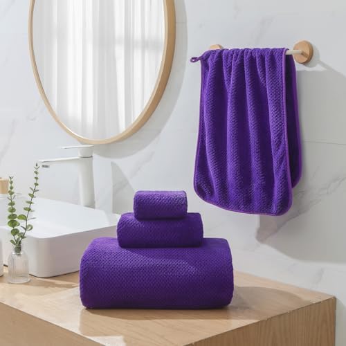 YTYC 39x78 Bath Sheets Set,Towels for Bathroom,Violet Purple,6-Piece