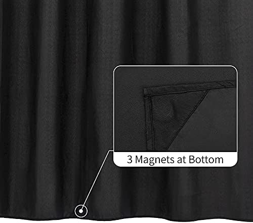 ALYVIA SPRING 72x78 Long Waterproof Fabric Shower Curtain or Liner Black