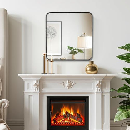 Black Bathroom Vanity Mirror Over Sink 30x30, Small Wall Square Mirror