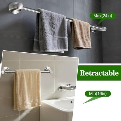 10pcs Brushed Nickel Retractable Bathroom Hardware Set