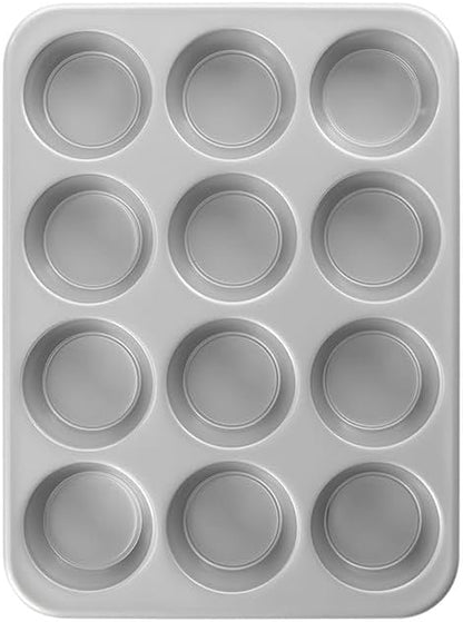Nordic Ware Brilliant™ Colorful Bakeware 12 Cavity Muffin Pan, Nonstick made without PFAS or PTFE for safe cooking; Reinforced steel rim prevents warping