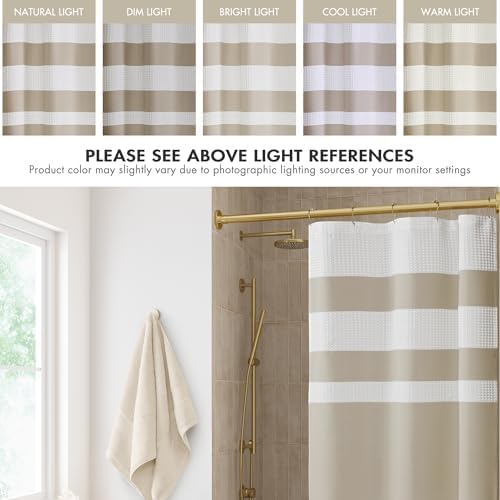Madison Park Spa Waffle Weave Stall Shower Curtain, 36 x 72, Taupe