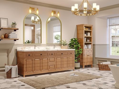Brightify Arched Mirror, Arched Wall Mirror, 24 x 40 Inch Gold Arch Mirror, Metal Frame Gold Bathroom Mirror, Arched Top Bathroom Vanity Mirror for Living Room Bedroom Mantel Entryway Hallways