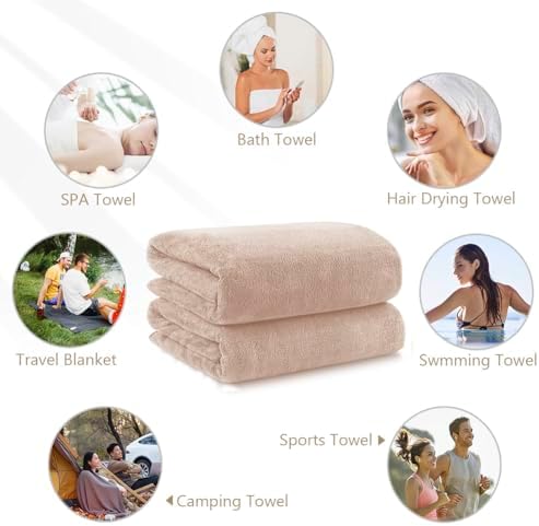 Orighty Bath Towels, Soft Feel Bath Towel, 4 Pack (27'' x 54'')