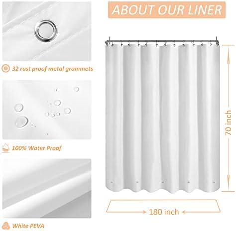 Mrs Awesome White Clawfoot Tub Shower Curtain or Liner 180x70 Extra Wide