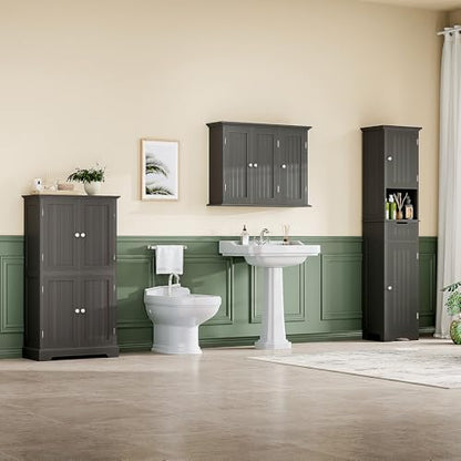 ChooChoo Laundry Cabinet with 3 Doors and Adjustable Shelves