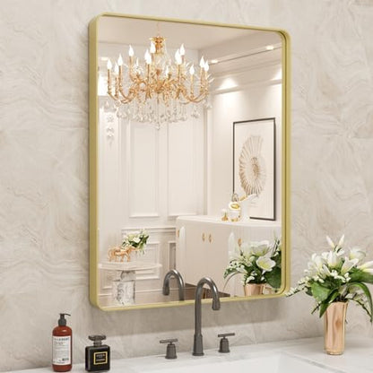 WEER Gold Bathroom Vanity Mirror 24X36 Inch
