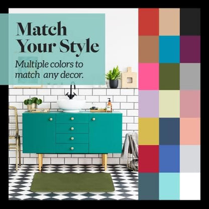 Memory Foam Bath Mat Non Slip Absorbent Super Cozy Velvet Bathroom Rug Carpet (72 inches X 24 inches, Green)