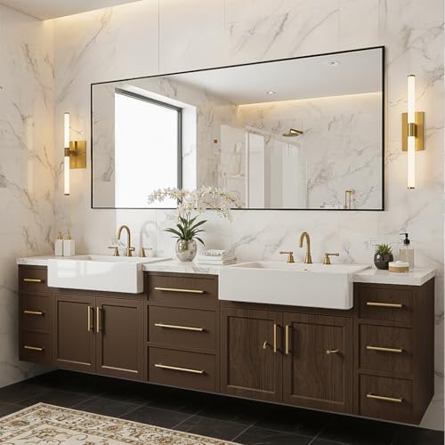 FICTOR Bathroom Vanity Mirror for Over Sink, 30" x 60", Black