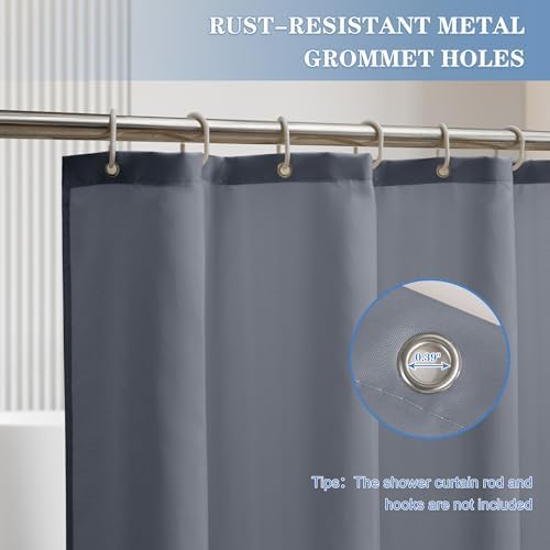 Nasitos Fabric Shower Curtain Liners with Magnets 2 Pcs 72X78 Inch Grey