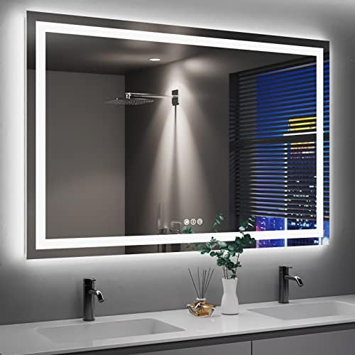 Amorho LED Bathroom Mirror 55"X40" with Front Light and Backlit