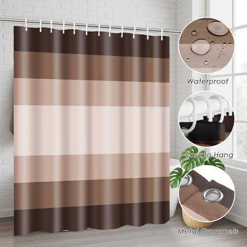 Bathroom Sets with Shower Curtain and Rugs, 4 Pcs, Abstract Ombre