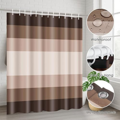 Bathroom Sets with Shower Curtain and Rugs, 4 Pcs, Abstract Ombre